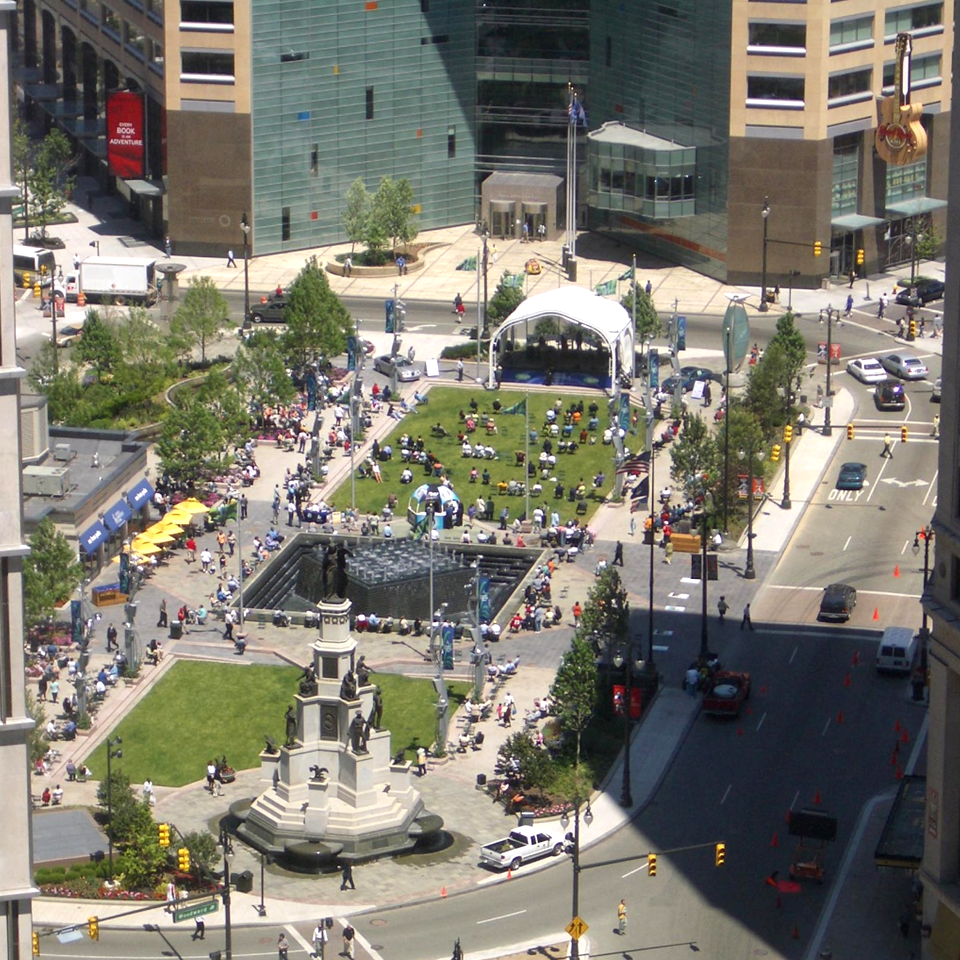 The first meeting of the Placemaking Leadership Council will take place in downtown Detroit, Michigan, home of the wonderful Campus Martius Park / Photo: PPS