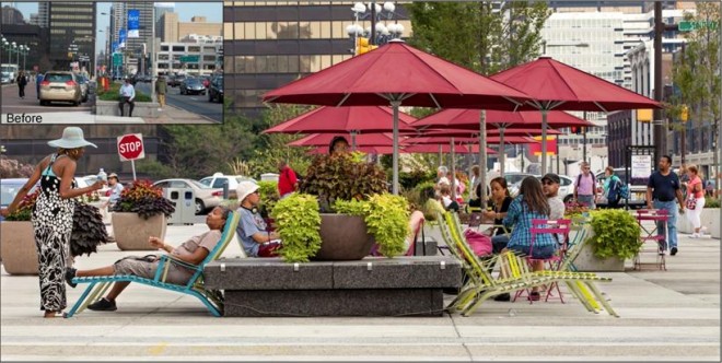 The Porch in Philadelphia before and after rightsizing / Photo: University City District