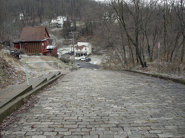 With a 37% grade, Canton Avenue has the distinction of being one of the steepest streets in the world--a challenge for any biker or walker to climb / Photo: lildobe via Flickr