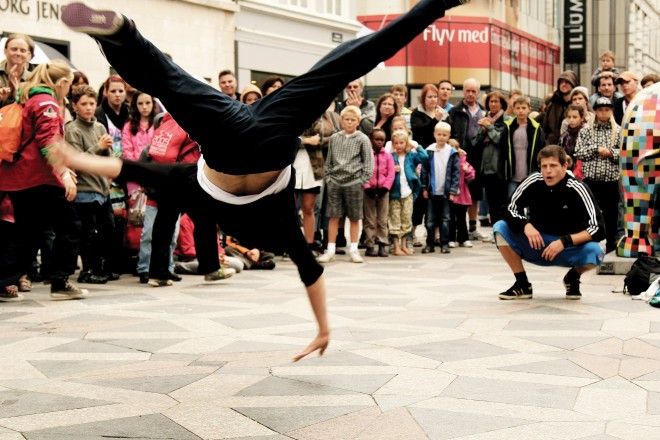 Break Dancers on Stroget St., Copenhagen | Photo courtesy of The Busking Project