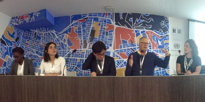 PPS Founder Fred Kent speaks at Habitat III in Quito, Ecuador | Photo by Ethan Kent